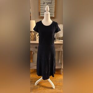 Talbots Textured A-Line Midi Dress